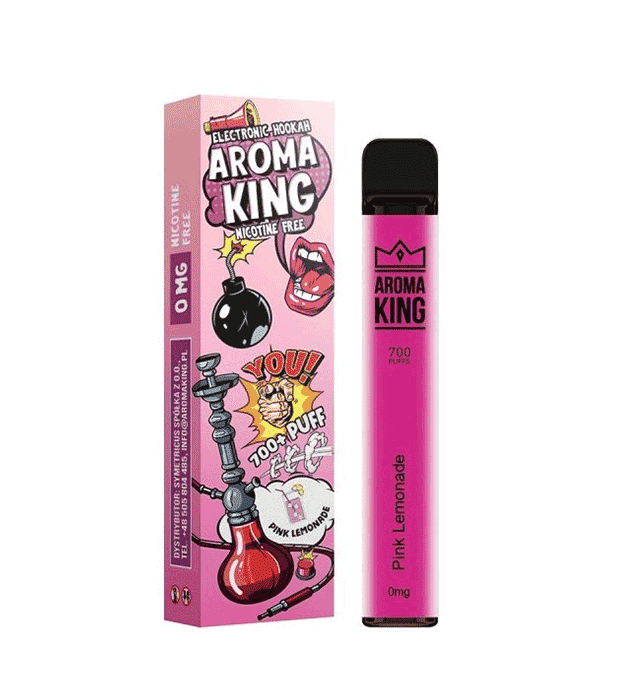 Aroma King HOOKAH /0mg/ - Pink Lemoniada ( Różowa Lemoniada ) 700+  /e-pap. jednorazowy/